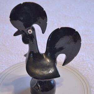 Black Portuguese Good Luck Rooster 10"